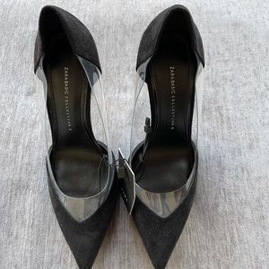 Zara lucite black heels sz. 8.5 (39)